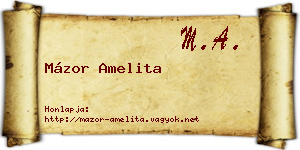 Mázor Amelita névjegykártya